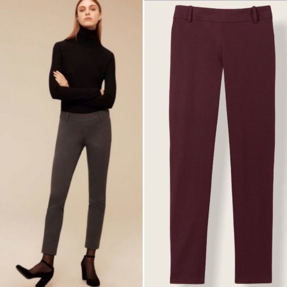 Aritzia Pants - Aritzia Babaton Elliot Pant Bi-Stretch Cigarette Ankle Pant Maroon